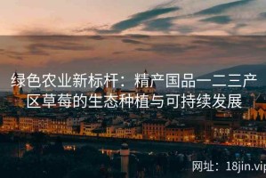 绿色农业新标杆：精产国品一二三产区草莓的生态种植与可持续发展