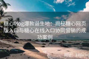 糖心vlog爆款诞生地：揭秘糖心网页版入口与糖心在线入口协同营销的成功案例