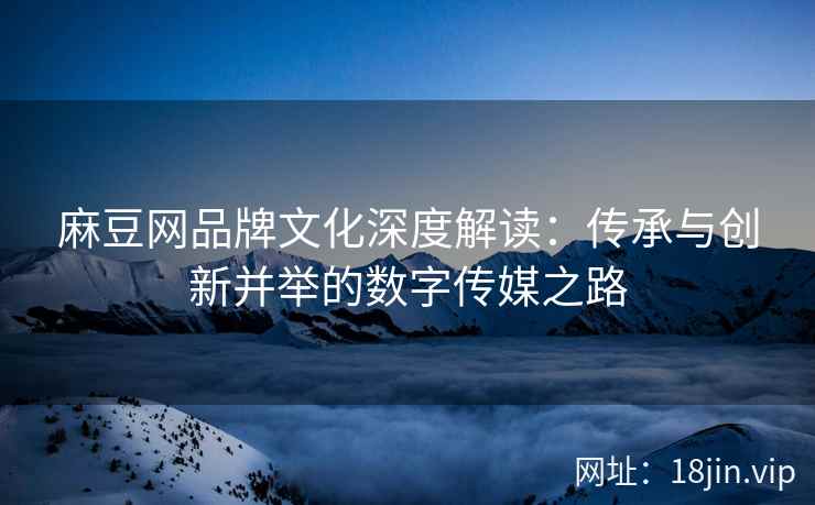 麻豆网品牌文化深度解读：传承与创新并举的数字传媒之路