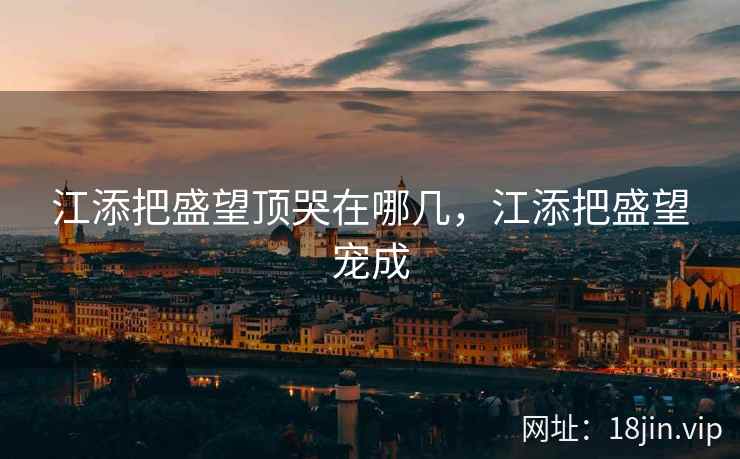 江添把盛望顶哭在哪几，江添把盛望宠成